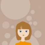 girl, woman, cartoon, thinking, youthful, art, digital art